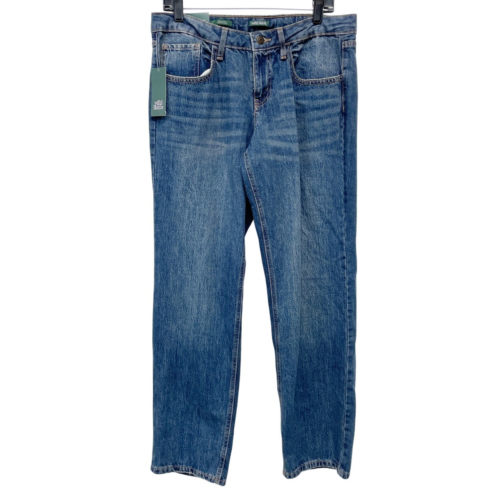 Wild Fable Women's Blue Mid-Rise Straight EasyRigid Denim Jeans Size 8
